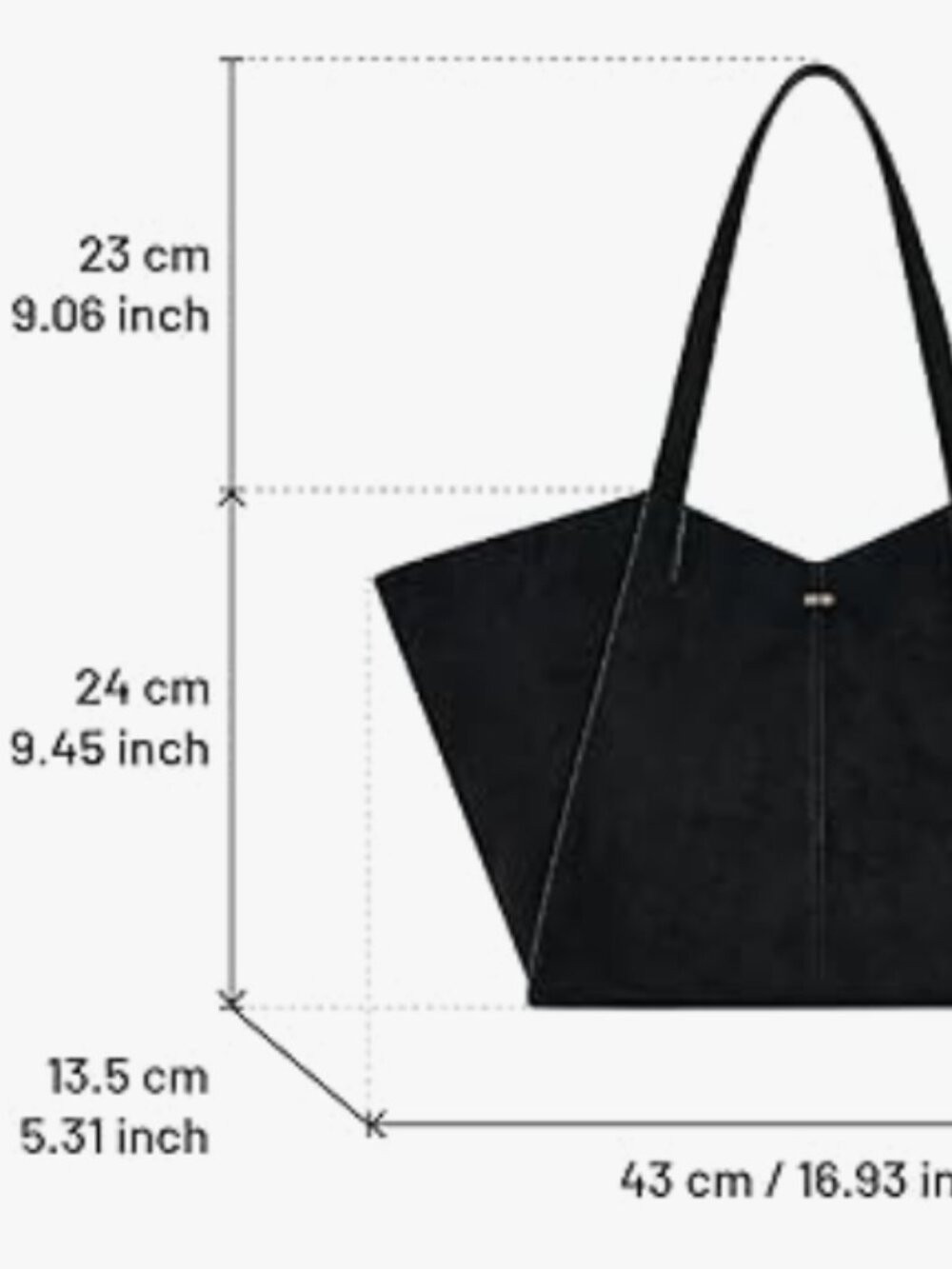 JW PEI Women's Kiana Tote Bag Black Faux Suede NWT - Picture 4 of 11